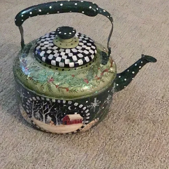 Painted teapot, Christmas design, Decorative - Picture 2 of 5